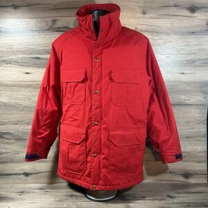 Vintage 70s 80s Woolrich Mountain Red Men's Medium USA Field Coat